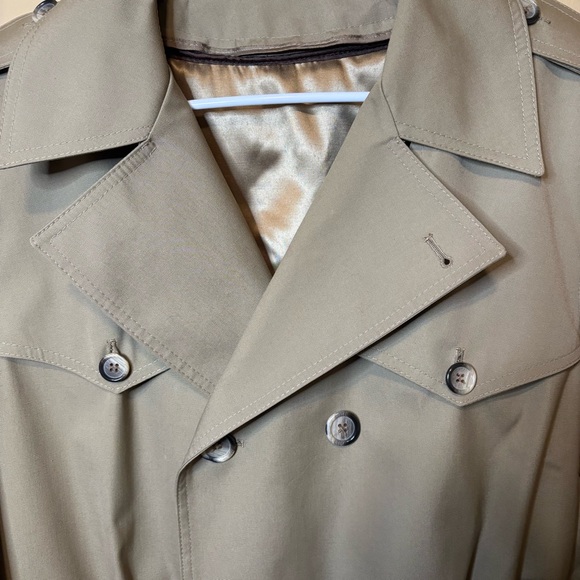 Vintage Richman Brothers Men’s Tan Trench Coat Removable Fur Liner 40R Vtg - Picture 8 of 12